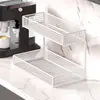 Portavasos de Doble Capa Estante de Almacenamiento para Vasos Portavasos de Escritorio para Tazas de Café de Vidrio Acabado de Alta Gama Estante de Almacenamiento para Tazas de Té de Cocina Mesa de Comedor
