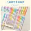 Caneta Marcadora Highlighter Glitter Apagável para Estudantes com Caneta Marcadora de Alto Valor Caneta Colorida para Anotações Chave Caneta de Pintura