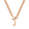 Nuevo Collar de 26 Letras de Amazon, Acero Inoxidable Personalizado, Oro al Vacío, Collar que No se Desvanece, Cadena Cubana para Novia