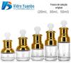 Conjunto de solução de estoque cosmético frasco de ombro 20ml frasco de mistura de beleza 30ml 50ml frasco conta-gotas de cabeça de borracha plana de essência