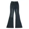 Jeans para niñas, nuevos estilos otoño/invierno, pantalones acampanados infantiles con forro de felpa y engrosados, adecuados para niñas de secundaria, pantalones negros ligeramente acampanados