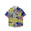 Camisa Floral de Manga Corta Estampada en 3D para Hombre de Verano, Casual Holgada Estilo Hawaiano Vintage Tallas Grandes para Hombre, Secado Rápido