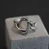 Anillo de Plata de Ley 925 Estilo Coreano Mismo Diseño para Mujer, Anillo Abierto de Flor Infinito Arco Enrollado, Lujo Accesible Moda para Mujer