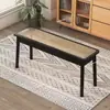 Popular Banco Nórdico de Madera Maciza y Ratán Taburete Redondo Moderno Simple Taburete de Noche Taburete para Cambiarse los Zapatos Silla de Comedor para Sala de Estar B&B Hogar