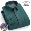 Camisas de Algodón Oxford a Cuadros de Manga Larga para Hombre para Primavera e Invierno, Versátiles Resistentes al Frío Camisas de Negocios para Caballero con Estampado Flock, Venta al por Mayor