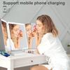 Espejo de Maquillaje Plegable con LED de 34X38 cm para Escritorio 70% de descuento con Luz de Relleno Carcasa Espejo de Belleza Inteligente para Tocador