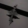 Colar de cruz de chama de aço de titânio de venda quente transfronteiriça europeia e americana, corrente de lã punk personalizada, colar masculino retrô moderno e descolado