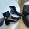 Botines ajustados de tacón grueso para mujer, botines estilo hada, modelo nuevo 2025 versátil, botines de tobillo de tacón medio y punta fina, botines Chelsea de moda