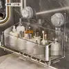 Estante con ventosa para baño, inodoro, montado en la pared, sin taladro, lavabo, caja de almacenamiento de pared para cosméticos