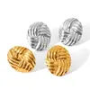 Pendientes de acero de titanio estilo ins europeo y americano, ovalados, chapados en oro de 18 quilates, pendientes trenzados de acero inoxidable, pendientes de temperamento de alta gama para mujer