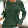 Estampado con tinta blanca deseo otoño nuevo suéter casual holgado de manga larga con cuello redondo para mujer