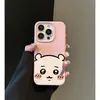 Capa de Celular Rosa Ji Yi Adequada para Apple 15 Pro Max, iPhone 16 Pro, com Textura de Lichia, Design Divertido e à Prova de Choque para iPhone 13