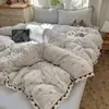 Juego de cuatro piezas estilo francés de encaje de algodón completo tipo A ins jacquard estilo coreano estilo princesa sábana de algodón puro funda de edredón dormitorio tres piezas