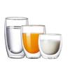 Copo de chá de escritório com isolamento térmico de vidro de borosilicato alto de camada dupla, copo de chá, suco, leite, café, logotipo