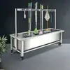 Estante de Acero Inoxidable para Fregadero para Uso Doméstico, Estante de Drenaje para Baño de Balcón, Fregadero de Mopa Móvil de Acero Inoxidable de Pie