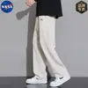Pantalones de Hilo de Hielo Marca Nasa para Hombre, Verano Delgados Transpirables de Malla Deportivos Rectos de Corte Holgado Venta al por Mayor Versátiles Casuales