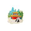 Sichuan Chengdu Turismo Cultural Lugares Escénicos Broche Insignia Aleación Panda Templo Wuhou Cabaña con Techo de Paja Du Fu Base de Gato Grande Alrededor