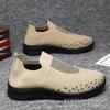 2024 nuevos zapatos de caminar con pierna para hombre zapatilla Joker cómodos suela blanda tejido de malla voladora zapatos para conducir al aire libre lote