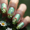 Unhas Usáveis Estilo Floresta Borboleta Cogumelo Reutilizáveis Estilo Fofo Arte de Unhas 24 Peças Moda Europeia e Americana Unhas Postiças