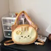 Bolso bandolera Butter Bear de dibujos animados estilo japonés de gran capacidad de felpa para el hombro, lindo bolso estilo japonés para niñas