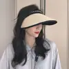 Novo Chapéu de Proteção Solar para Mulheres no Verão, Proteção UV, Viagem à Praia, Guarda-sol Versátil, Chapéu de Palha Trançado Respirável