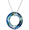 Cadena de clavícula mágica redonda de cristal austriaco, colgante sencillo transfronterizo europeo y americano, collar Shijia colorido para mujer