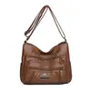 Bolso de mujer transfronterizo nuevo, piel suave, gran capacidad, bolso cruzado para mamá, bolso de hombro práctico para mujer con múltiples bolsillos