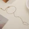 Aogu Venta Cruzada Popular Simple y Versátil Acero Inoxidable Galvanizado al Vacío Estrella de Ocho Puntas Cadena de Muñeca para Mujeres Joyería de Mano Nicho Ins