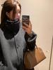 Heygirl Abrigo de Lana de Calamar Negro Hermano Venecia Carta de Amor Estilo Coreano Chaqueta de Lana de Doble Cara