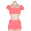 2023 Nuevo Traje de Baño de Moda para Mujer Falda Dividida Cintura Alta Adelgazante Vacaciones de Aguas Termales Traje de Baño Bikini Cabello