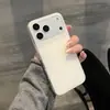 Capa de Celular Branca com Furos Grandes IMD Adequada para Apple 17 Pro Max Capa Protetora, Oppo, Huawei, Xiaomi, Vivo Acabamento Brilhante