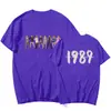 2025 Comércio Exterior Europeu e Americano Camiseta Nova de Gola Redonda Taylor Swift Algodão Puro Manga Curta Verão Camisa Esportiva Estampada