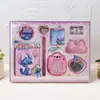 Comercio Exterior Transfronterizo Serie Labubu Cuaderno de Cuero 64K Set Divertido de Papelería Cuaderno Planificador Combo de Arte con Cuentas Venta al por Mayor