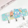 Gancho Acrílico de Desenho Animado com 3 Ganchos, Gancho Sanrio Sem Furo para Banheiro e Cozinha, Gancho Criativo para Roupas com Adesivo Sem Marcas
