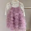 Vestido de Niña Verano 2026 Nuevo Estilo Dulce de Malla con Tirantes Abullonados Versátil Vestido de Princesa para Bebés