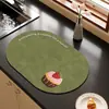 Tapete Drenante Criativo Retro para Cozinha, Tapete Anti-Escaldante e Isolante Térmico para Tigelas e Hashis de Mesa, Tapete Absorvente de Água de Terra de Diatomáceas para Balcão de Bar e Máquina de Café
