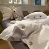 Conjunto de cama de quatro peças, modelo novo 2026, lençol com elástico, fronha, roupa de cama para todas as estações, capa de edredom, conjunto de três peças para cama de solteiro