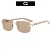 2026 Nuevas Gafas de Sol Cuadradas Sin Montura de Borde Cortado de Moda Transfronteriza Europeas y Americanas Protección UV Estilo Clásico de Moda