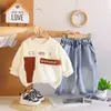 Conjunto de Ropa de Otoño para Niños, Estilo Elegante y Fresco de Primavera y Otoño, Conjunto de Dos Piezas de Manga Larga y Cuello Redondo para Bebés Niños, Ropa de Otoño