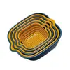 Bacia de Lavar Legumes Dupla Camada Espessa Nova com Cesta Drenante, Bandeja de Frutas para Sala de Estar, Cesta de Lavar Frutas para Cozinha Doméstica, Cesta de Legumes