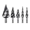 Acero de Alta Velocidad Acero para Rodamientos Hss4341 Acero Inoxidable Agujero Abierto Broca Escalonada Broca de Pagoda Broca de Expansión de Cuatro Ranuras