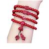Pulsera de Hilo de Mano con Cuentas de Buda de Cuatro Círculos, Trébol de Cuatro Hojas, Arena Dorada Púrpura Cinabrio, Pulsera de Mano Multicírculo del Año de la Vida para Hombres y Mujeres, Obtener al por Mayor