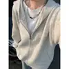 Suéter cárdigan con capucha cleanfit para hombre, estilo perezoso de otoño, sensación relajada, tejido de punto, sensación de alta gama, chaqueta para pareja
