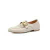 Hebilla de cinturón estilo británico mocasines de cuero lavado 2026 otoño planos casuales zapatos pequeños de cuero cuero genuino zapatos de un solo corte profundo talla 42