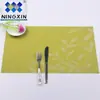 Jogo Americano Europeu Antiderrapante de PVC com Isolamento Térmico, Jogo Americano de Mesa Jacquard Meia Folha, Lavável Ecológico para Pratos e Tigelas