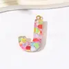Llavero con Diseño de Corazón Brillante de Alta Gama, Accesorios DIY para Bolsos, Accesorios de Resina con Letras Inglesas (26), En Stock