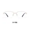 Luxo Leve, Estiloso, Elegante, Intelectual, Armação de Óculos de Liga Metálica Meio Aro Estilo Old Money, Fashion e Retrô, Suporta Lentes de Grau, Entrega Direta do Fabricante
