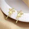 Pendientes Líquidos Estrella Nueva Transfronterizos Europeos y Americanos Pendientes Exquisitos con Incrustaciones de Zirconia Joyería de Moda para Mujer para el Día a Día Regalo
