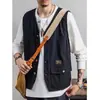 Mono Chaleco Chaqueta Verano Marca de Moda Chaleco sin Mangas ins Multi-Bolsillo Chaleco Delgado Chaqueta Táctica