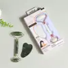 Set de Herramientas de Belleza Rodillo de Jade de Cuarzo Rosa Natural Transfronterizo para Masaje Gua Sha de Cuerpo Completo, Masaje Facial y Herramienta de Gua Sha para la Espalda
